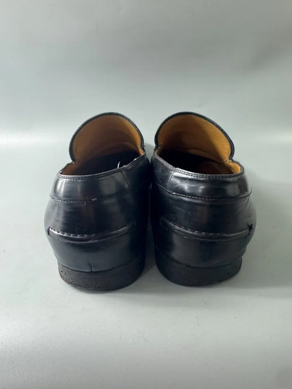 Gucci Men's Black Patent Leather Made Italy Slip On Penny Loafers, Size 11
